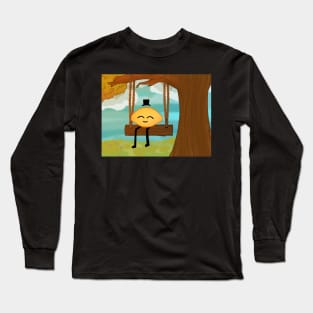 Gribby the Lemon Guy on a Swing Long Sleeve T-Shirt